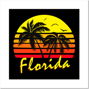 Florida Retro Sunset Posters and Art